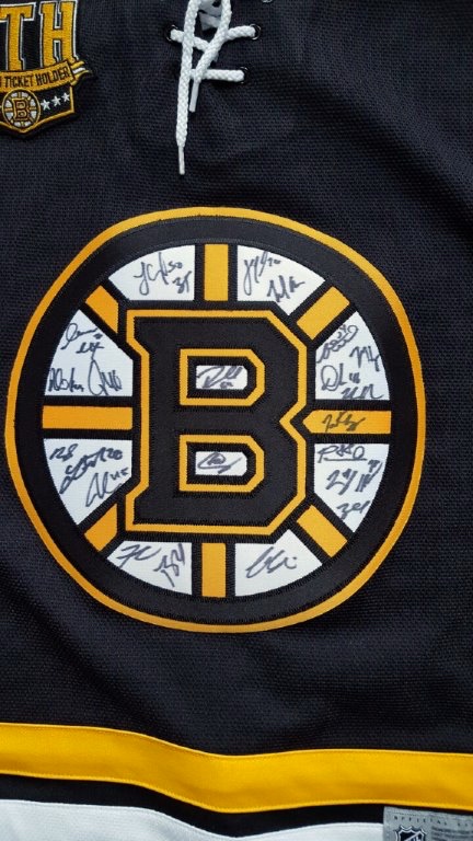 boston bruins autographed jersey
